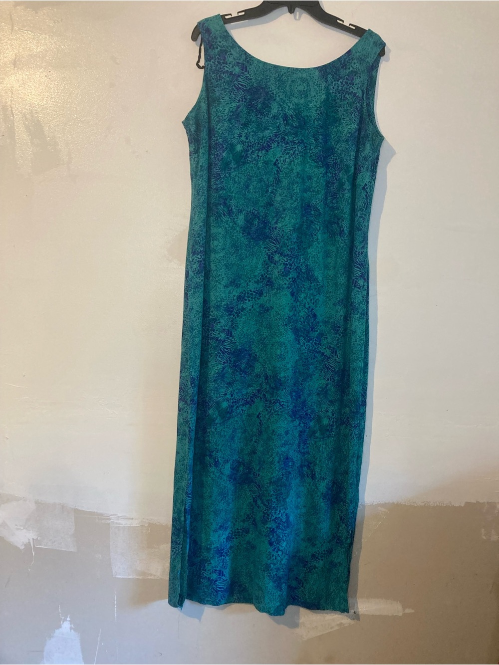 Sleeveless Teal & Blue Maxi Dress